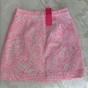 Lilly Pulitzer Adeline Skirt Vibrant Pink and White Mini Skirt New with Tags
